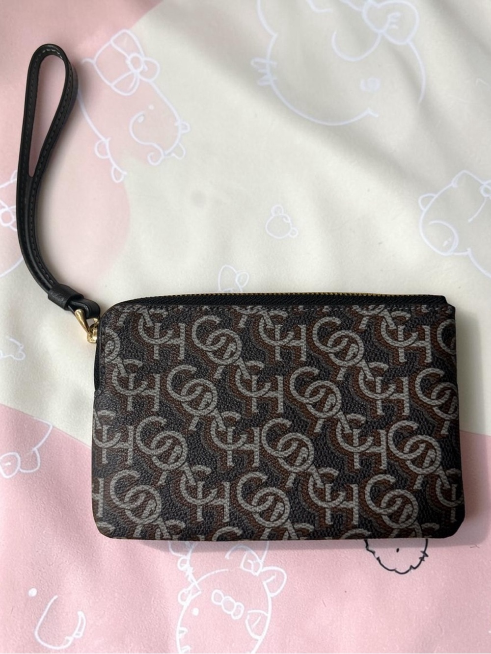 Coach Signature Monogram Wristlet